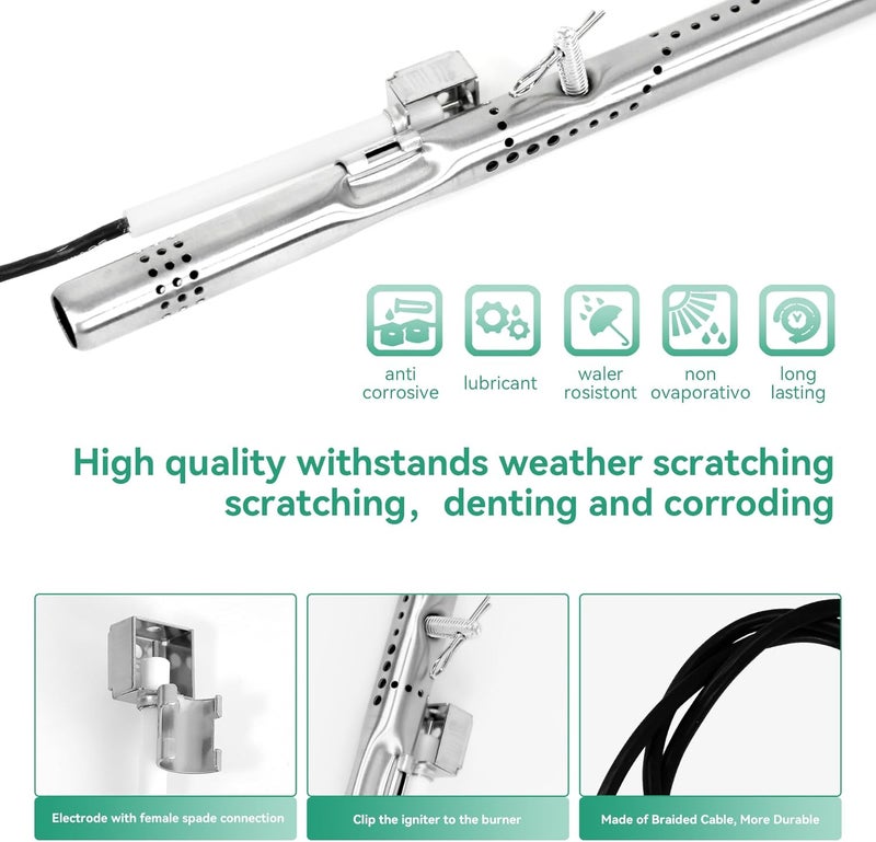 COGRICHBF Grill Replacement Parts for Charbroil Performance 5 Burner 463347519 463347518, 475 4 Burner 463347017, 463342119, 463376018P2 Grills, G470-5200-W1 Burner, G470-0004-W1A Heat Plate, Crossover Tube - Image 5